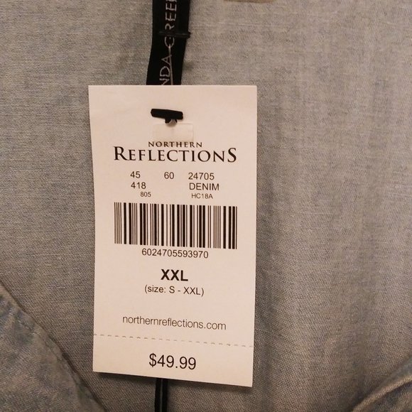 Amanda Green Light Blue Peasant Top XXL - Picture 5 of 5